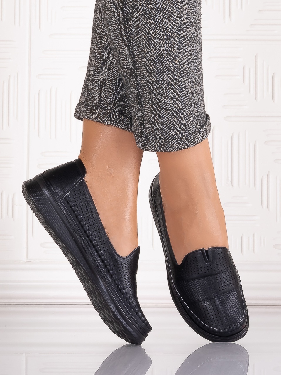 Pantofi casual Negrii dama din Piele Ecologica Arsene - poza 3