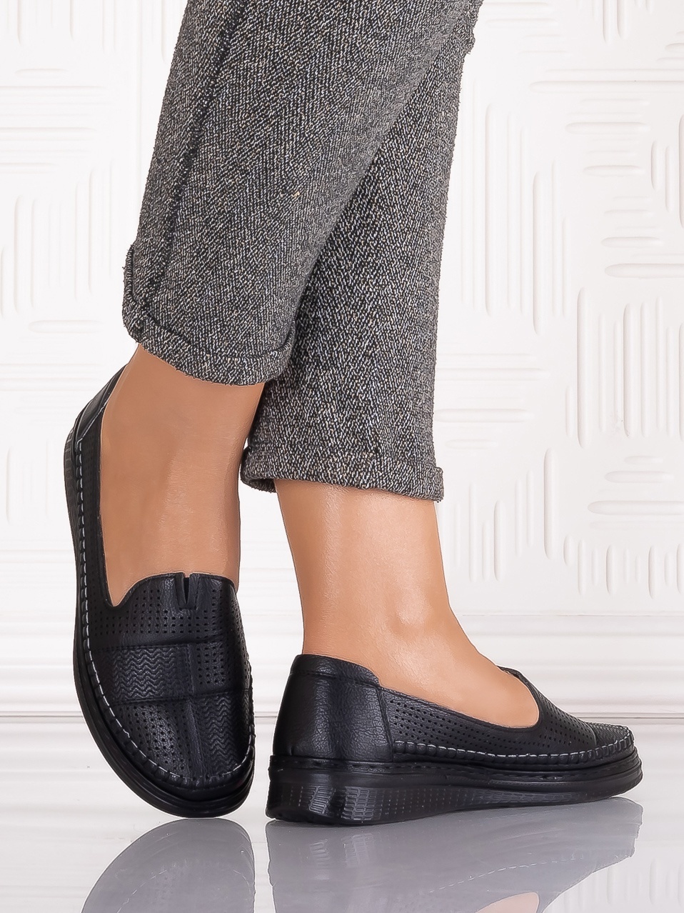 Pantofi casual Negrii dama din Piele Ecologica Arsene - poza 4