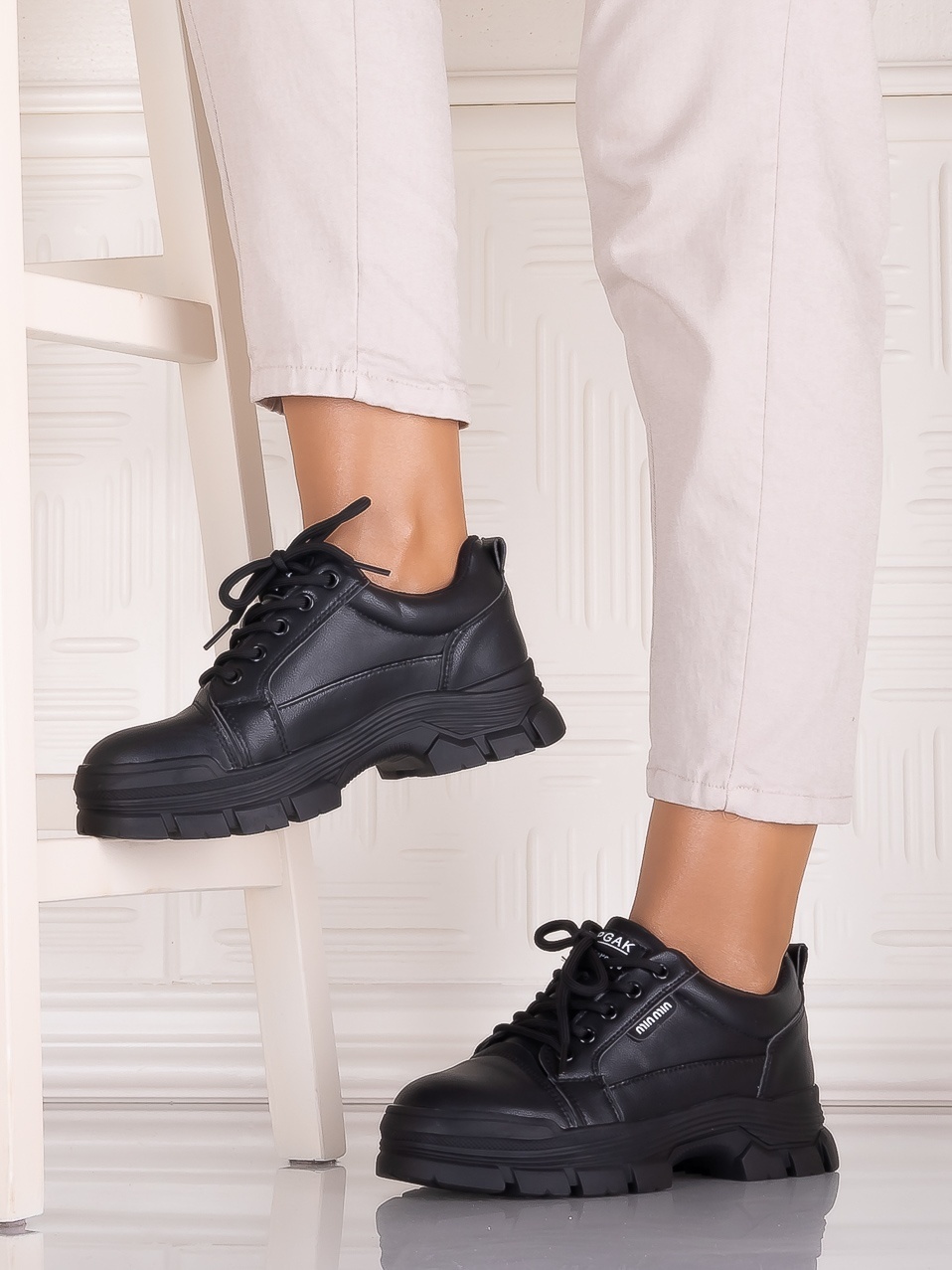 Pantofi casual Negrii dama din Piele Ecologica Astoia - poza 3