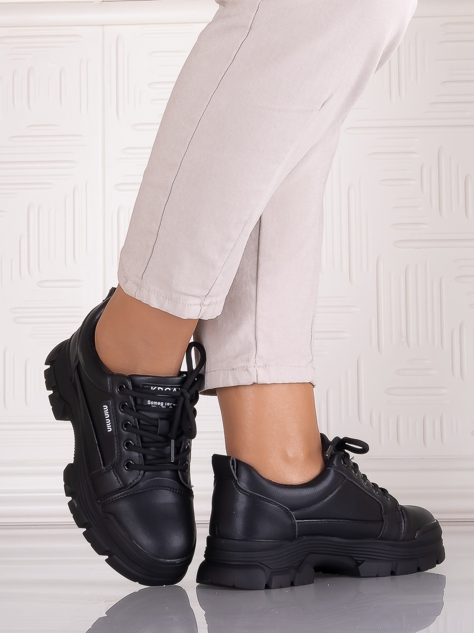 Pantofi casual Negrii dama din Piele Ecologica Astoia - poza 5
