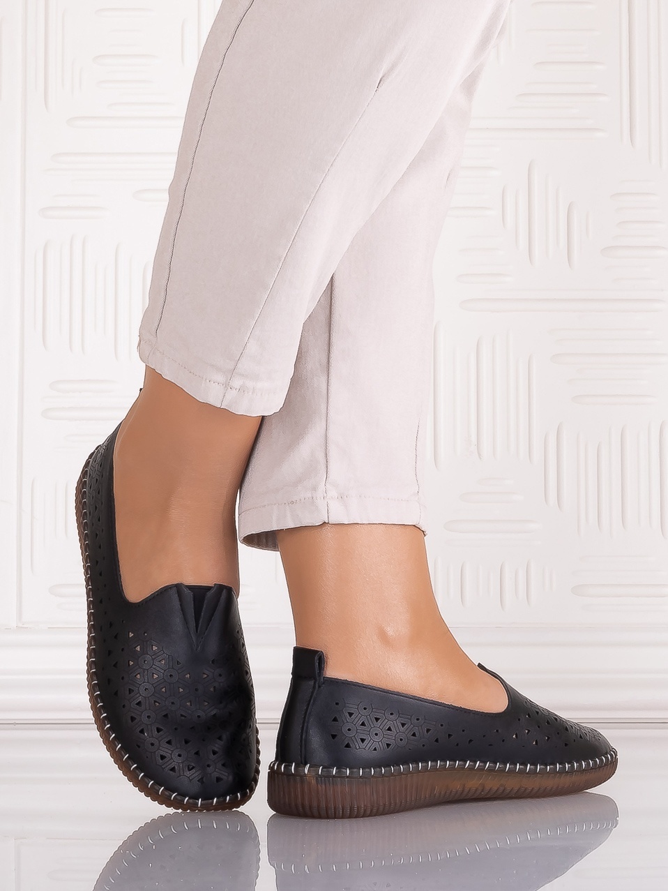 Pantofi casual Negrii dama din Piele Ecologica Belvina - poza 5