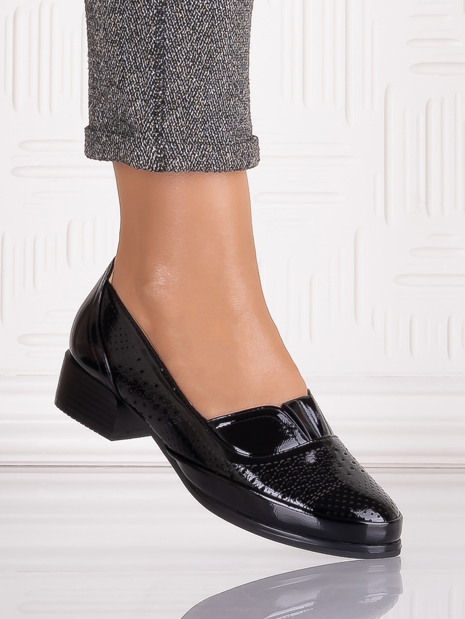 Pantofi casual Negrii dama din Piele Ecologica Cosica - poza 3