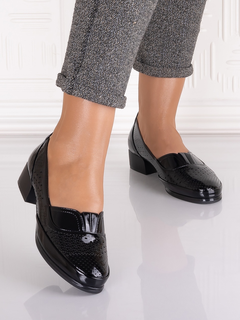 Pantofi casual Negrii dama din Piele Ecologica Cosica - poza 4
