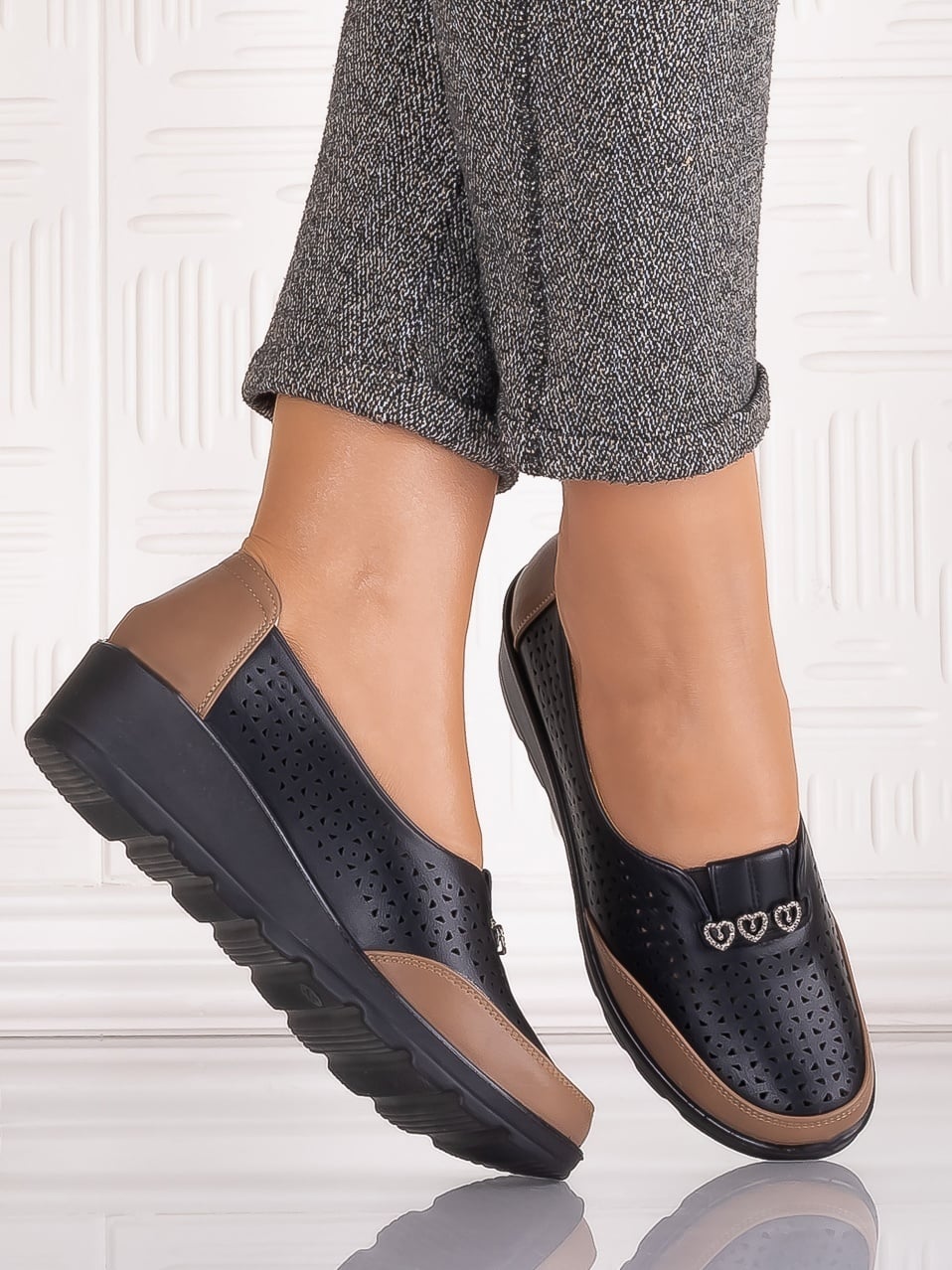 Pantofi casual Negrii dama din Piele Ecologica Irsaia - poza 4