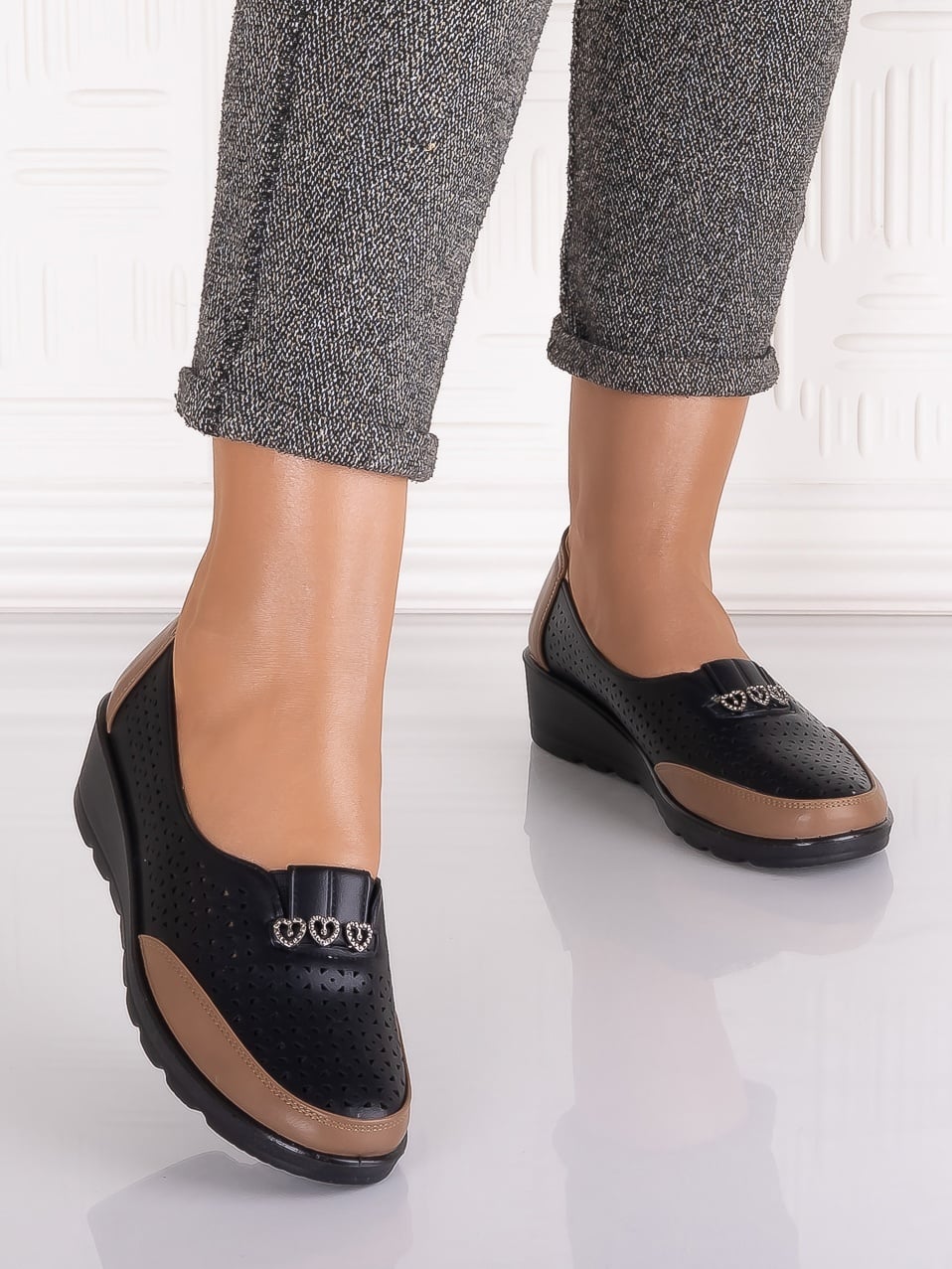 Pantofi casual Negrii dama din Piele Ecologica Irsaia - poza 5