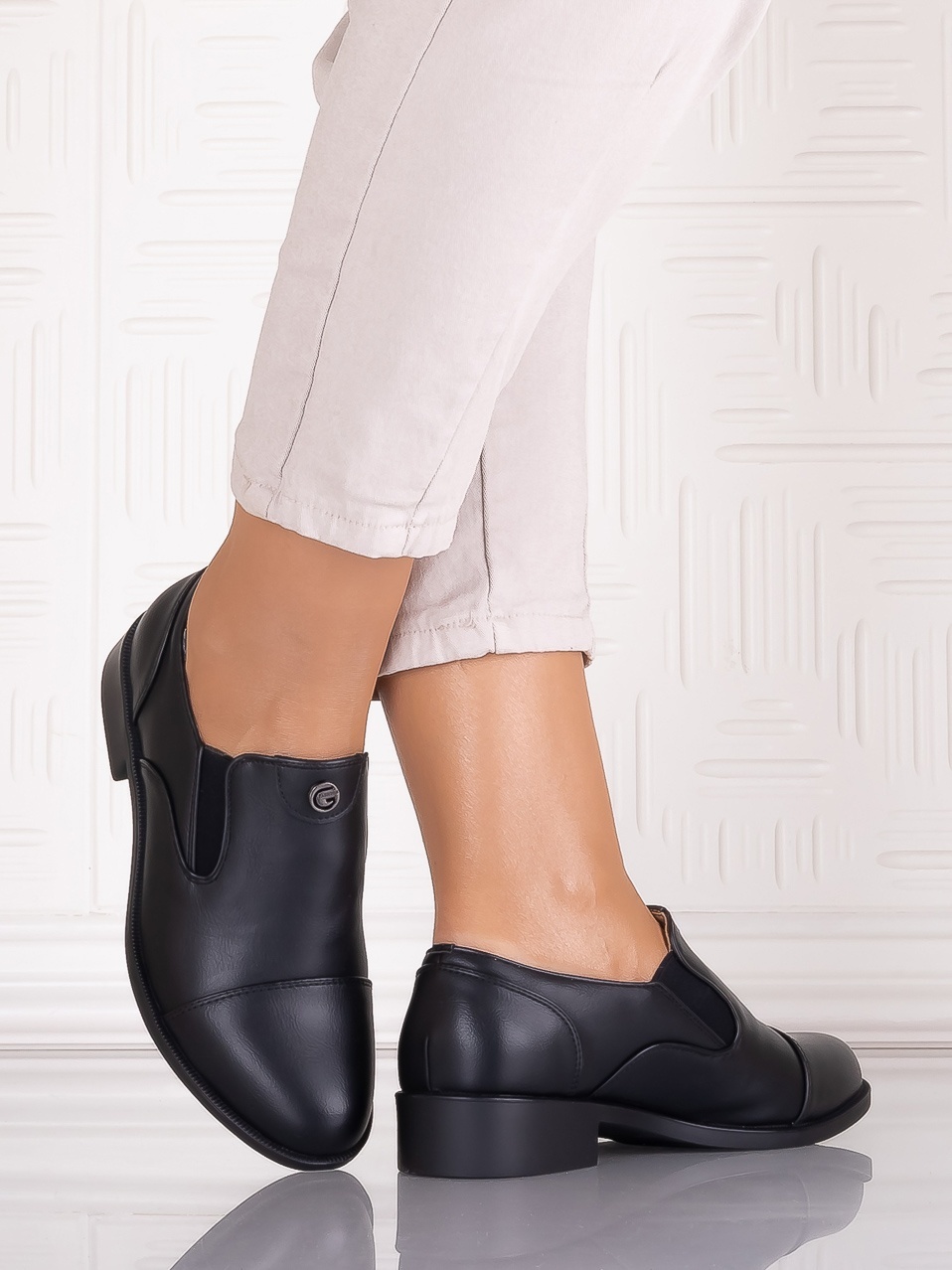 Pantofi casual Negrii dama din Piele Ecologica Olsada - poza 2