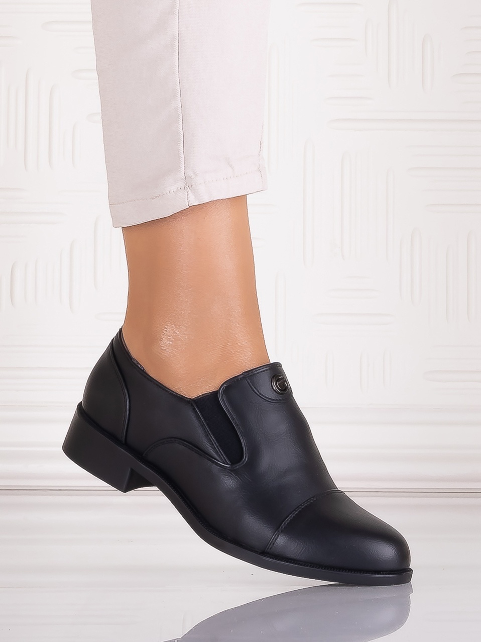 Pantofi casual Negrii dama din Piele Ecologica Olsada - poza 4
