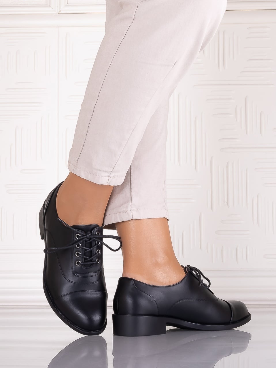 Pantofi casual Negrii dama din Piele Ecologica Ortansa - poza 2