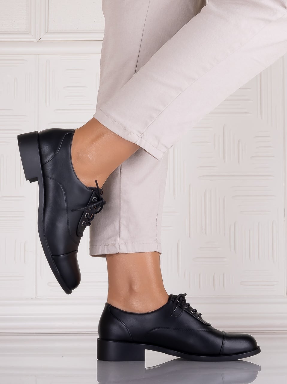 Pantofi casual Negrii dama din Piele Ecologica Ortansa - poza 4