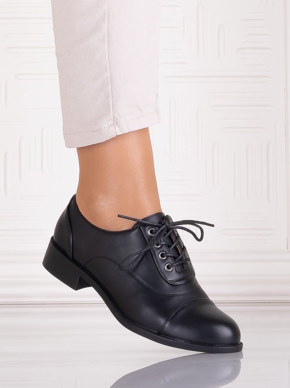 Pantofi casual Negrii dama din Piele Ecologica Ortansa - poza 5