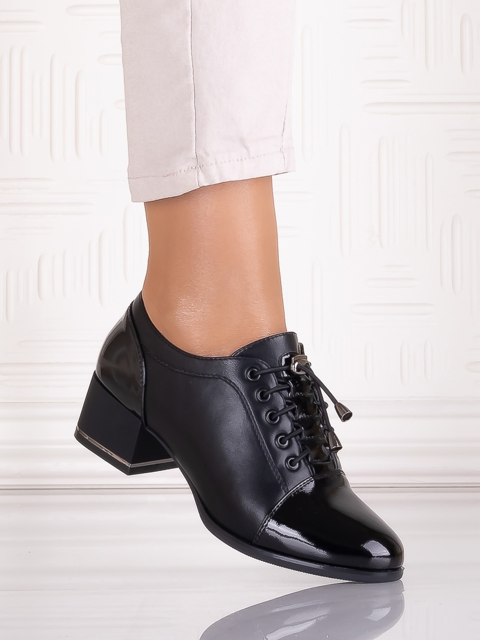 Pantofi casual Negrii dama din Piele Ecologica Sorinna - poza 2