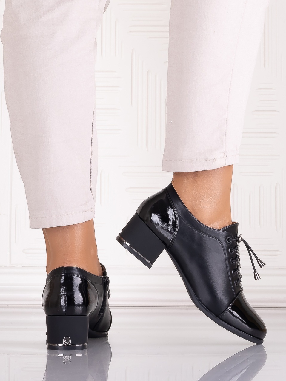 Pantofi casual Negrii dama din Piele Ecologica Sorinna - poza 3