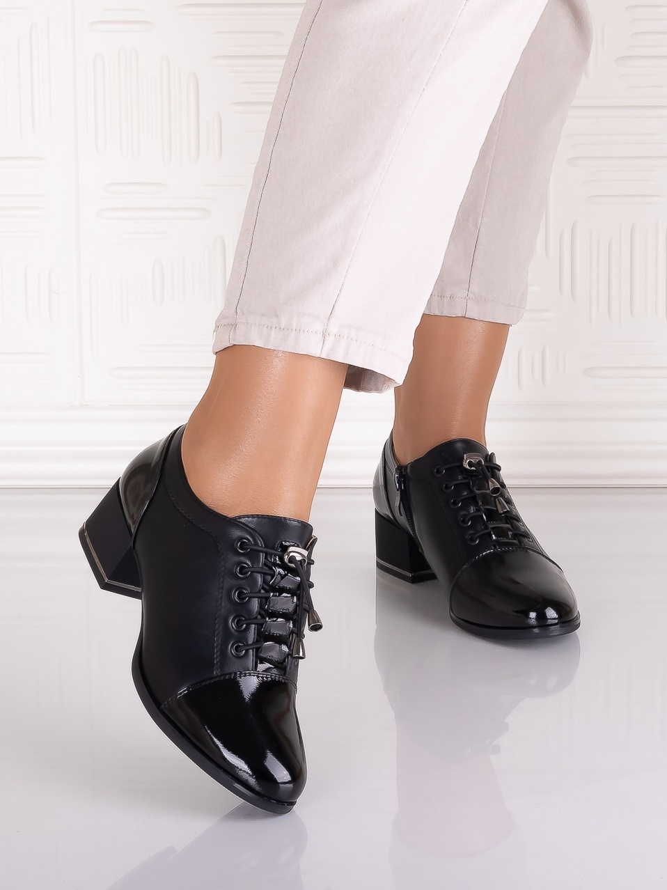 Pantofi casual Negrii dama din Piele Ecologica Sorinna - poza 5