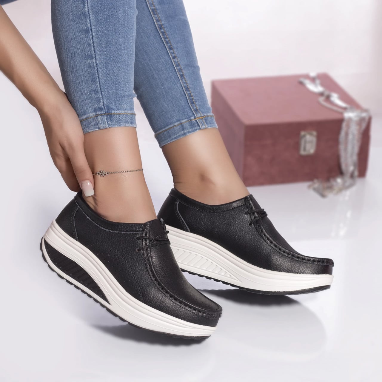 Pantofi casual oscara piele naturala negru - poza 1