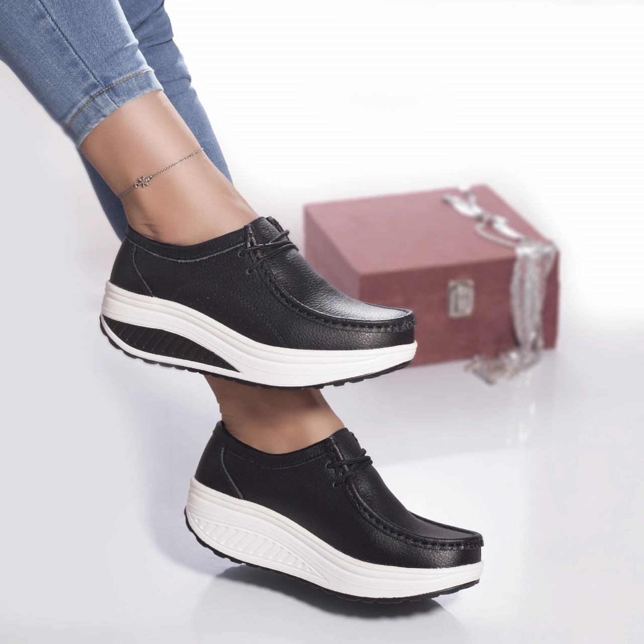 Pantofi casual oscara piele naturala negru - poza 4