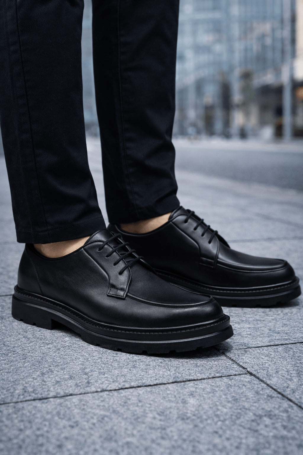 Pantofi Casual Premium din Piele Negri - SYRO BLACK