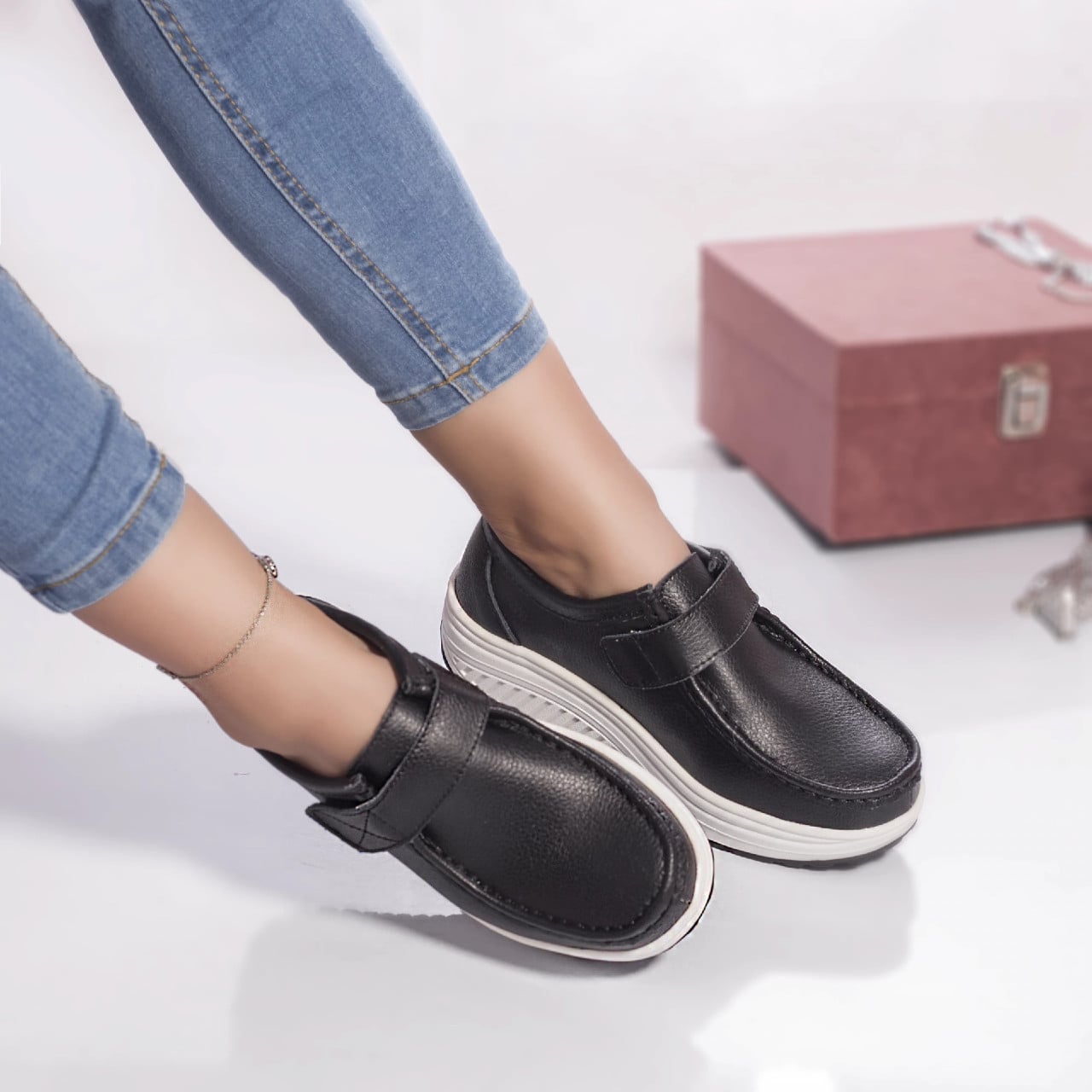Pantofi casual rachel piele naturala negru - poza 1