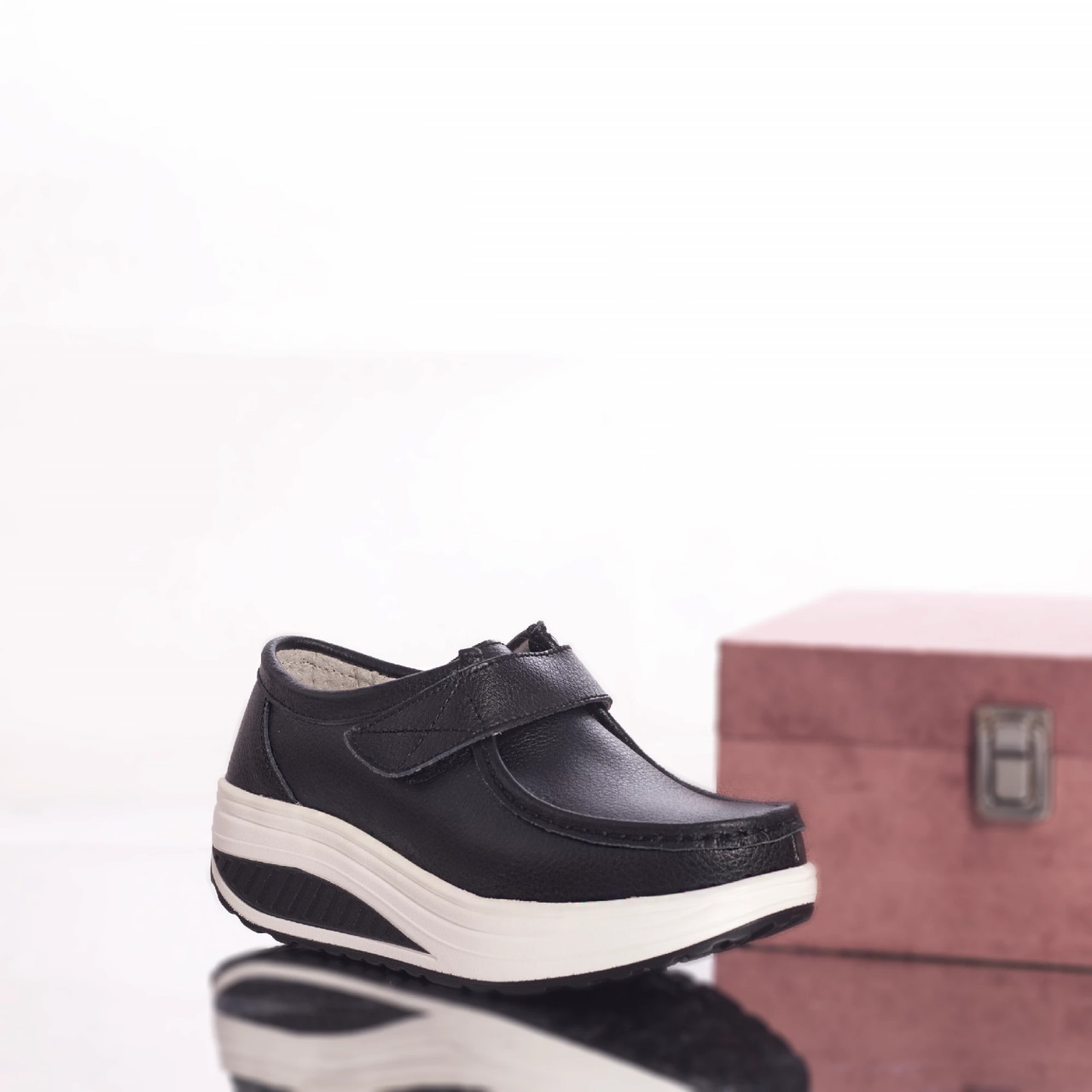 Pantofi casual rachel piele naturala negru - poza 3