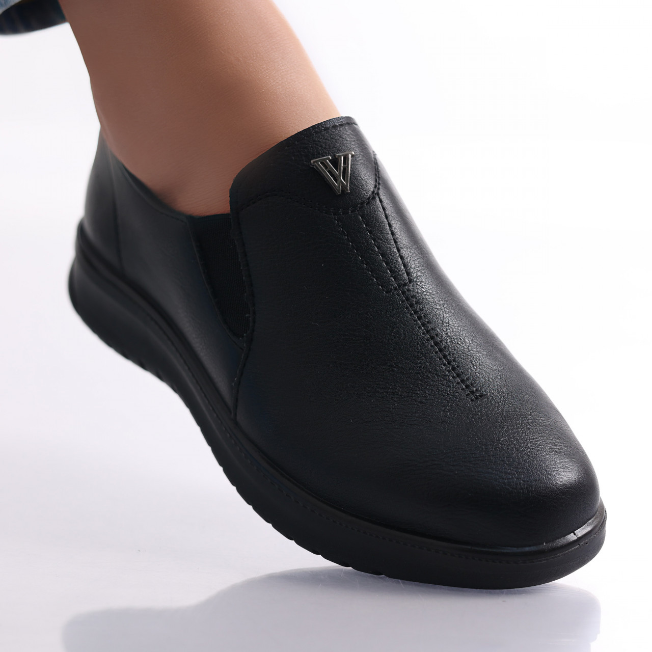 Pantofi casual roy negru piele ecologica - poza 4