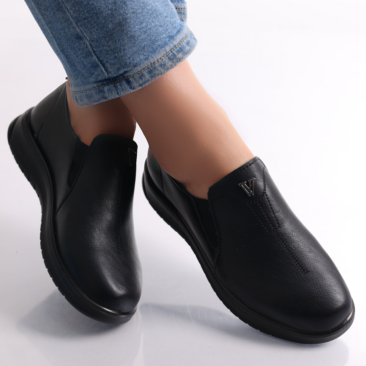 Pantofi casual roy negru piele ecologica - poza 5