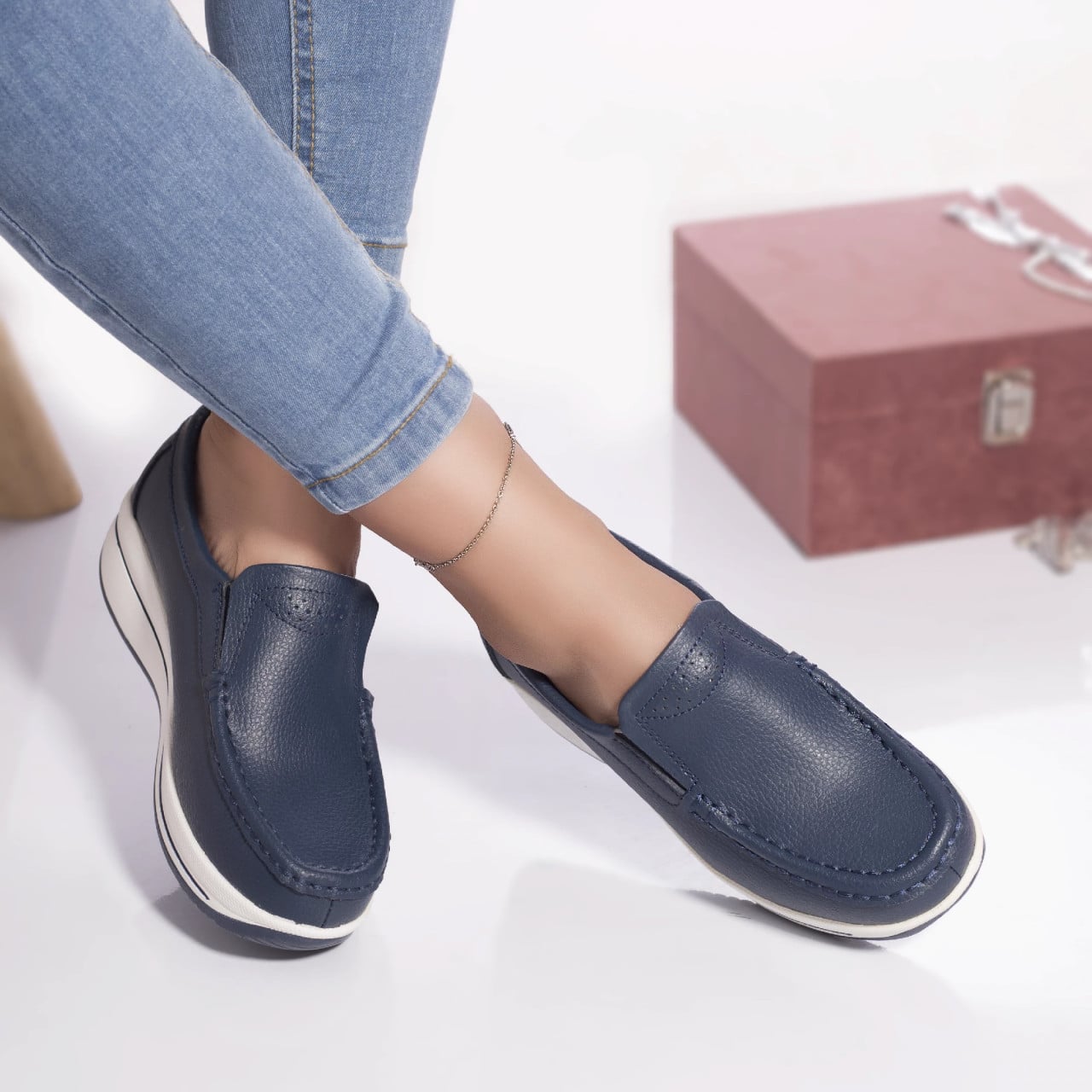 Pantofi casual savannah piele naturala albastru - poza 1