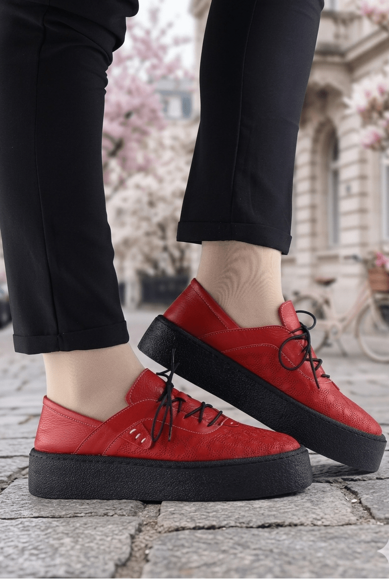 Pantofi Casual-Sport din Piele Rosie - PADO RED