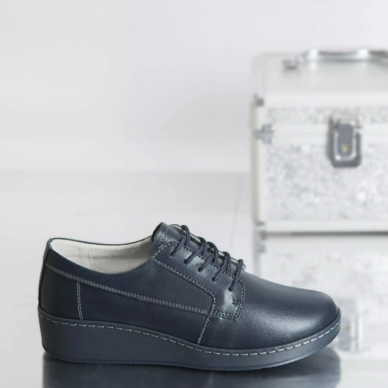Pantofi casual tery navy piele naturala - poza 3