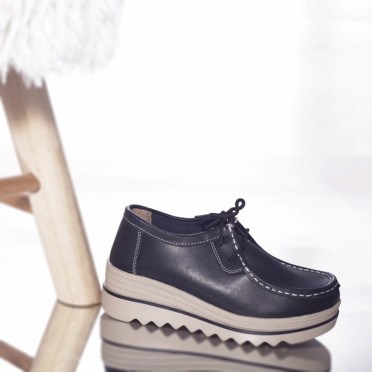 Pantofi casual xiulan piele naturala negri - poza 3
