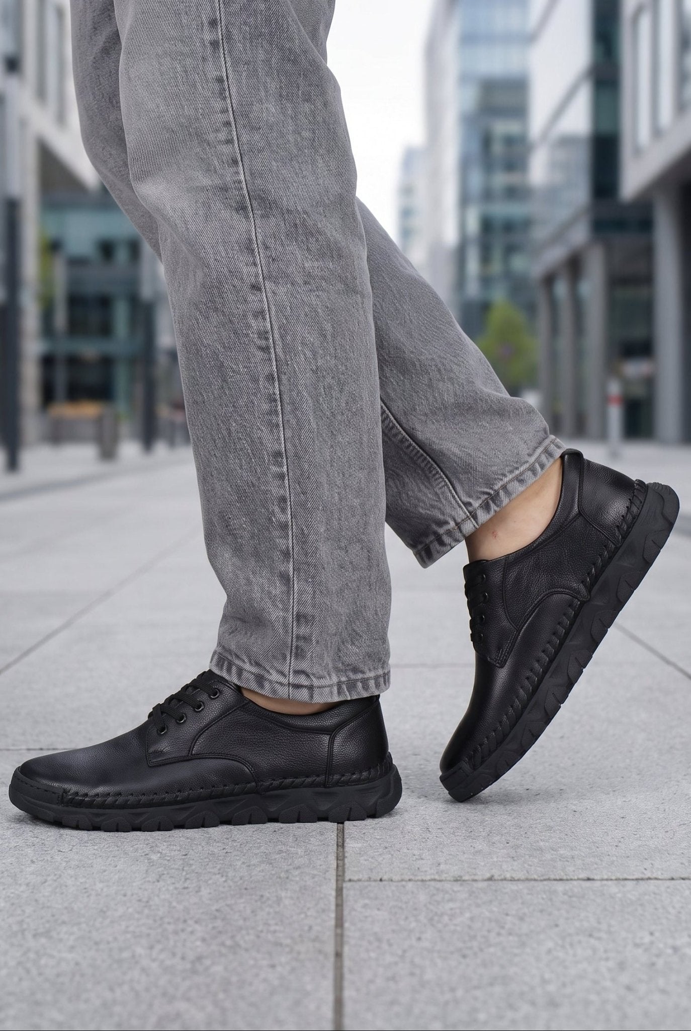 Pantofi CONFORT-Casual din Piele Negri - GENZE BLACK