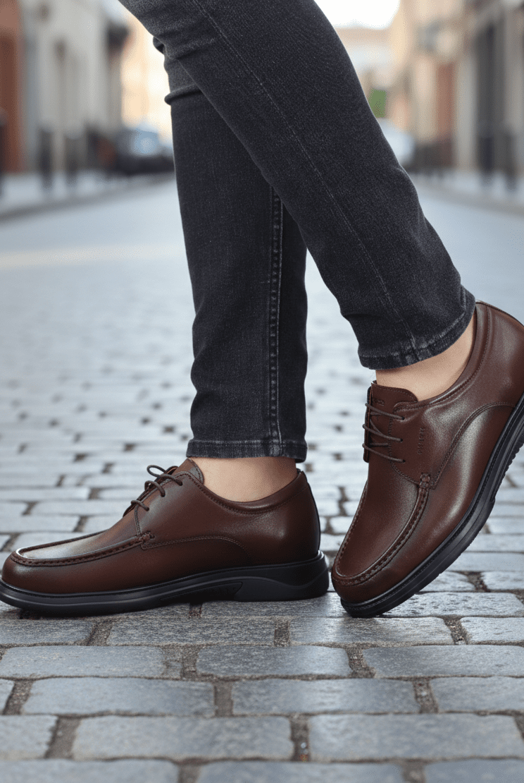 Pantofi Confort din Piele Maro cu Siret - DR FLEXER 5