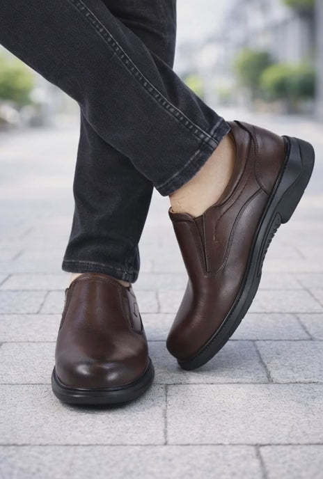 Pantofi Confort din Piele Maro Fara Siret - DR FLEXER 1