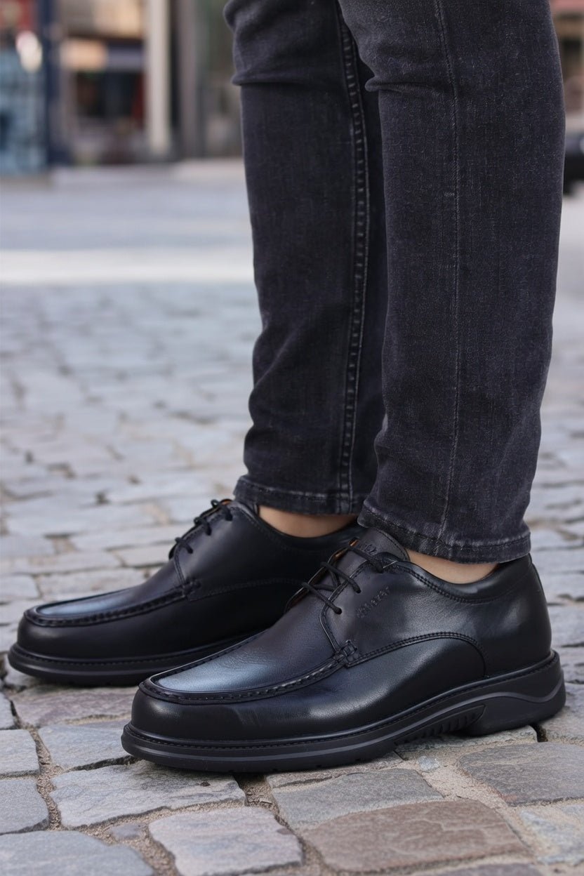 Pantofi Confort din Piele Negri cu Siret - DR FLEXER 4