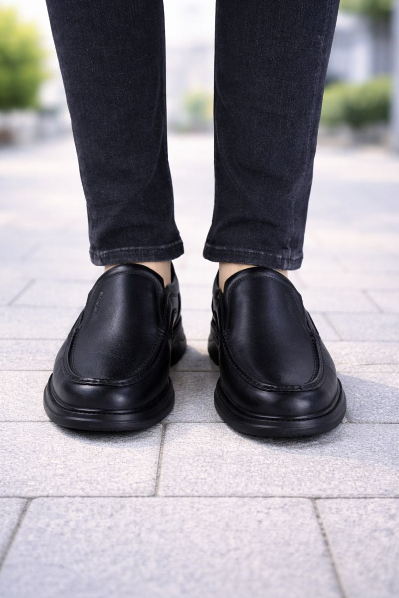 Pantofi Confort din Piele Negri Fara Siret - DR FLEXER 2