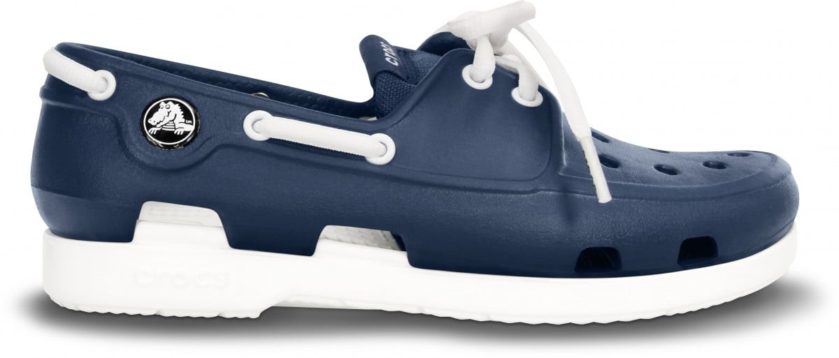 Pantofi Crocs Kids' Beach Line Lace Boat Shoe Albastru - Navy/White - poza 1