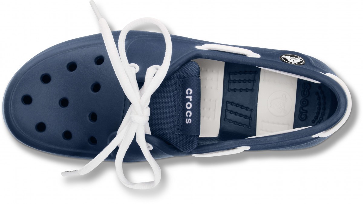 Pantofi Crocs Kids' Beach Line Lace Boat Shoe Albastru - Navy/White - poza 3
