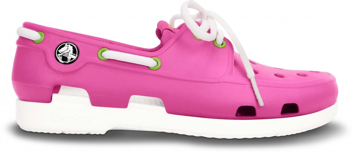 Pantofi Crocs Kids' Beach Line Lace Boat Shoe Roz - Fuchsia - poza 1