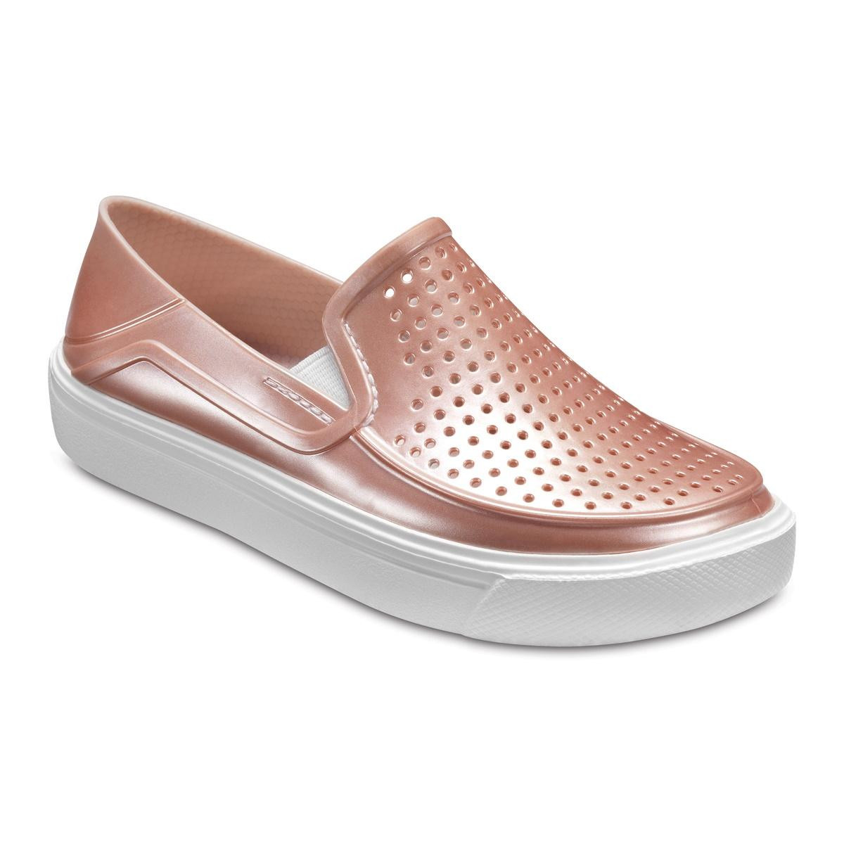Pantofi Crocs Kids' CitiLane Roka Metallic Slip-On Roz - Rose Dust - poza 2