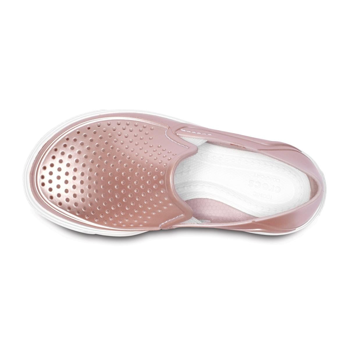 Pantofi Crocs Kids' CitiLane Roka Metallic Slip-On Roz - Rose Dust - poza 5