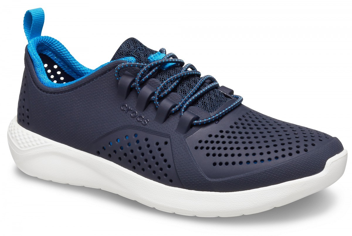 Pantofi Crocs Kids' LiteRide Pacer Albastru - Navy/White - poza 2