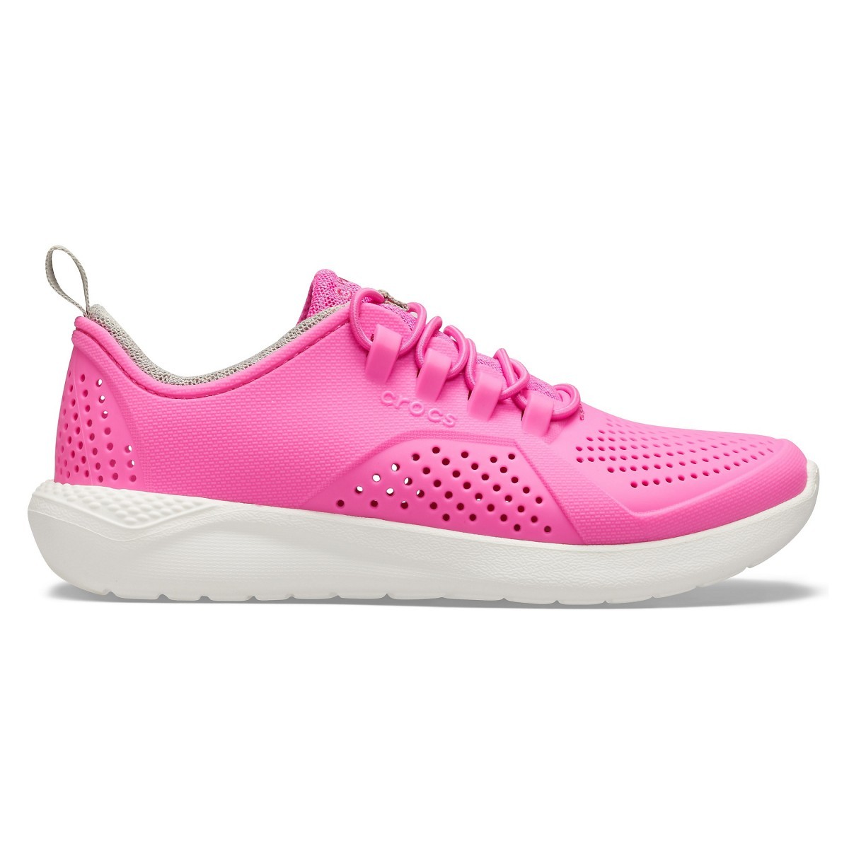 Pantofi Crocs Kids' LiteRide Pacer Roz - Electric Pink/White - poza 1