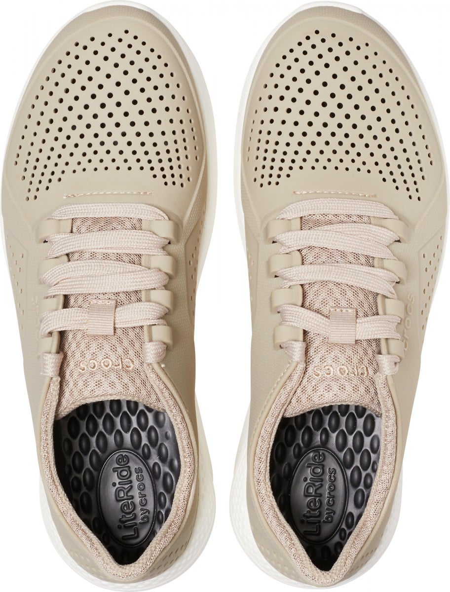 Pantofi Crocs Men's LiteRide Pacer Bej - Cobblestone/White - poza 3