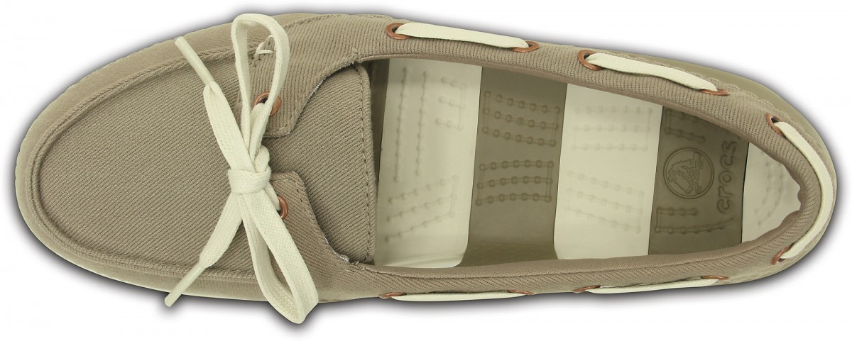 Pantofi Crocs Women's Beach Line Hybrid Boat Shoe Maro - Khaki/Stucco - poza 3