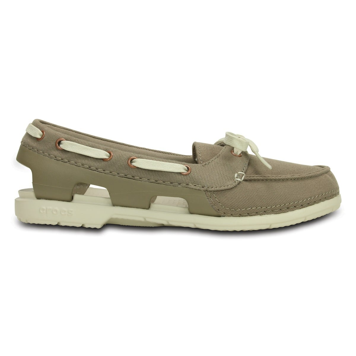 Pantofi Crocs Women's Beach Line Hybrid Boat Shoe Maro - Khaki/Stucco - poza 1
