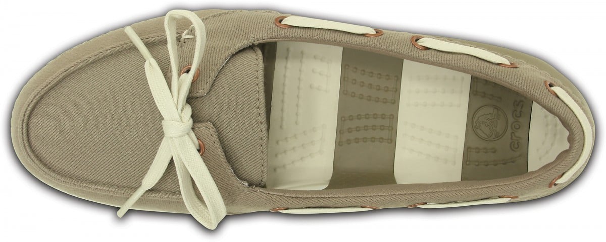 Pantofi Crocs Women's Beach Line Hybrid Boat Shoe Maro - Khaki/Stucco - poza 3