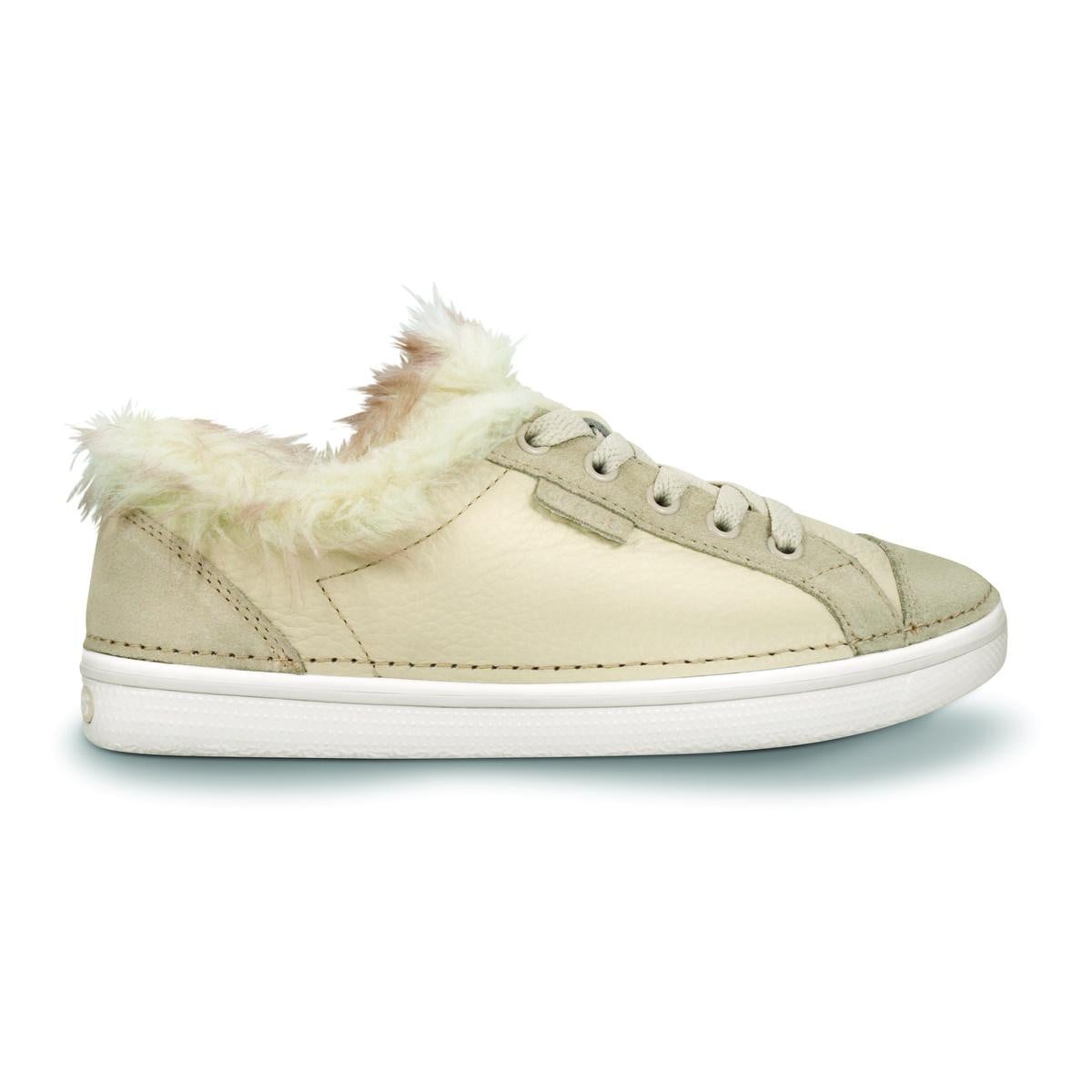 Pantofi Crocs Women's Hover Lace Up Fur Bej - Stucco/Oyster - poza 1