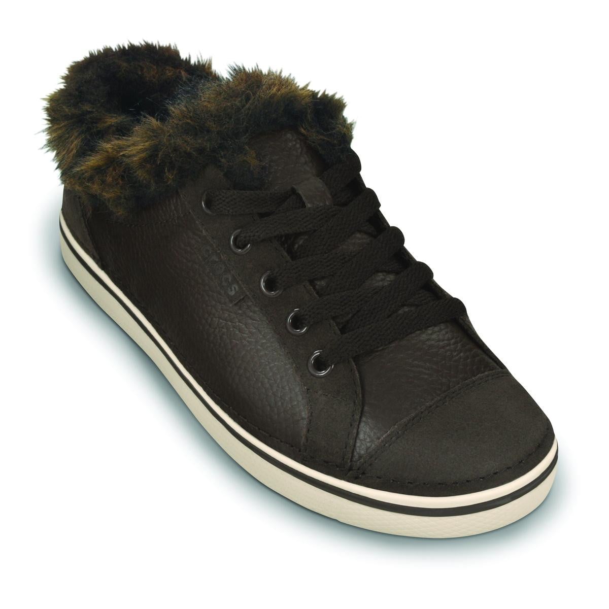 Pantofi Crocs Women's Hover Lace Up Fur Maro - Espresso/Stucco - poza 2