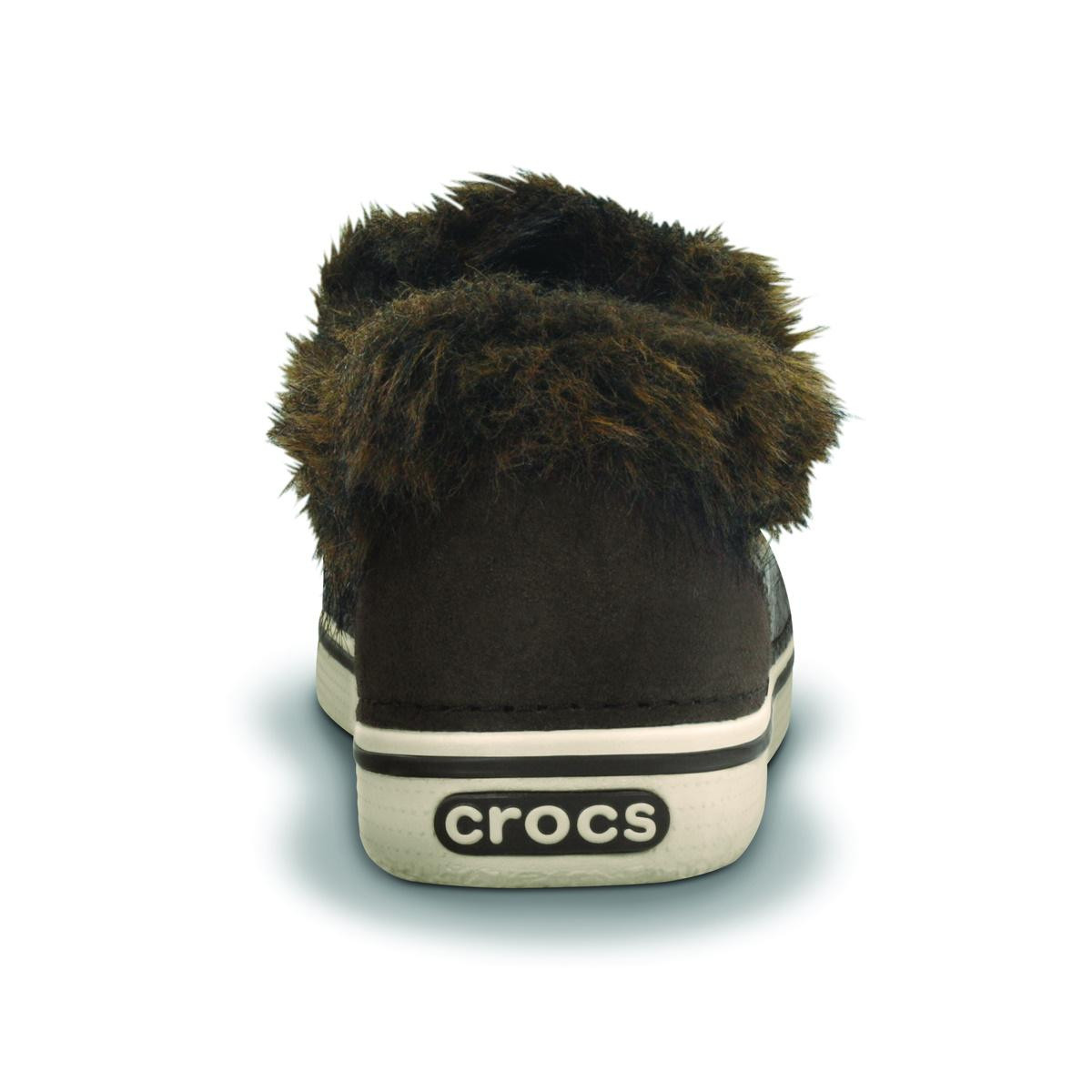 Pantofi Crocs Women's Hover Lace Up Fur Maro - Espresso/Stucco - poza 3