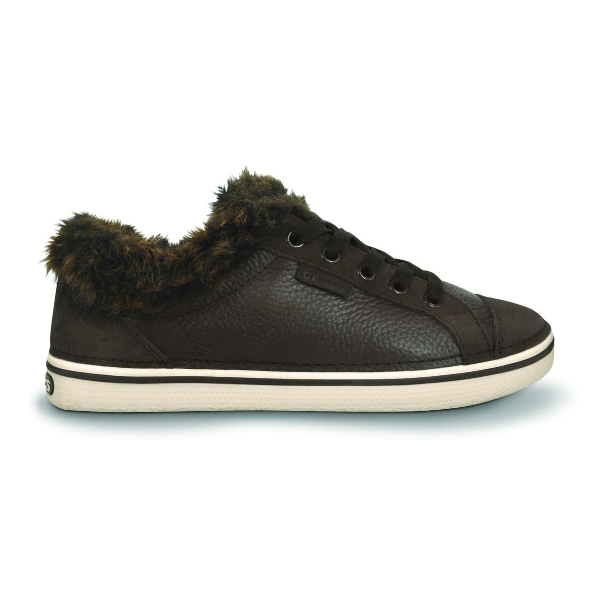 Pantofi Crocs Women's Hover Lace Up Fur Maro - Espresso/Stucco - poza 1