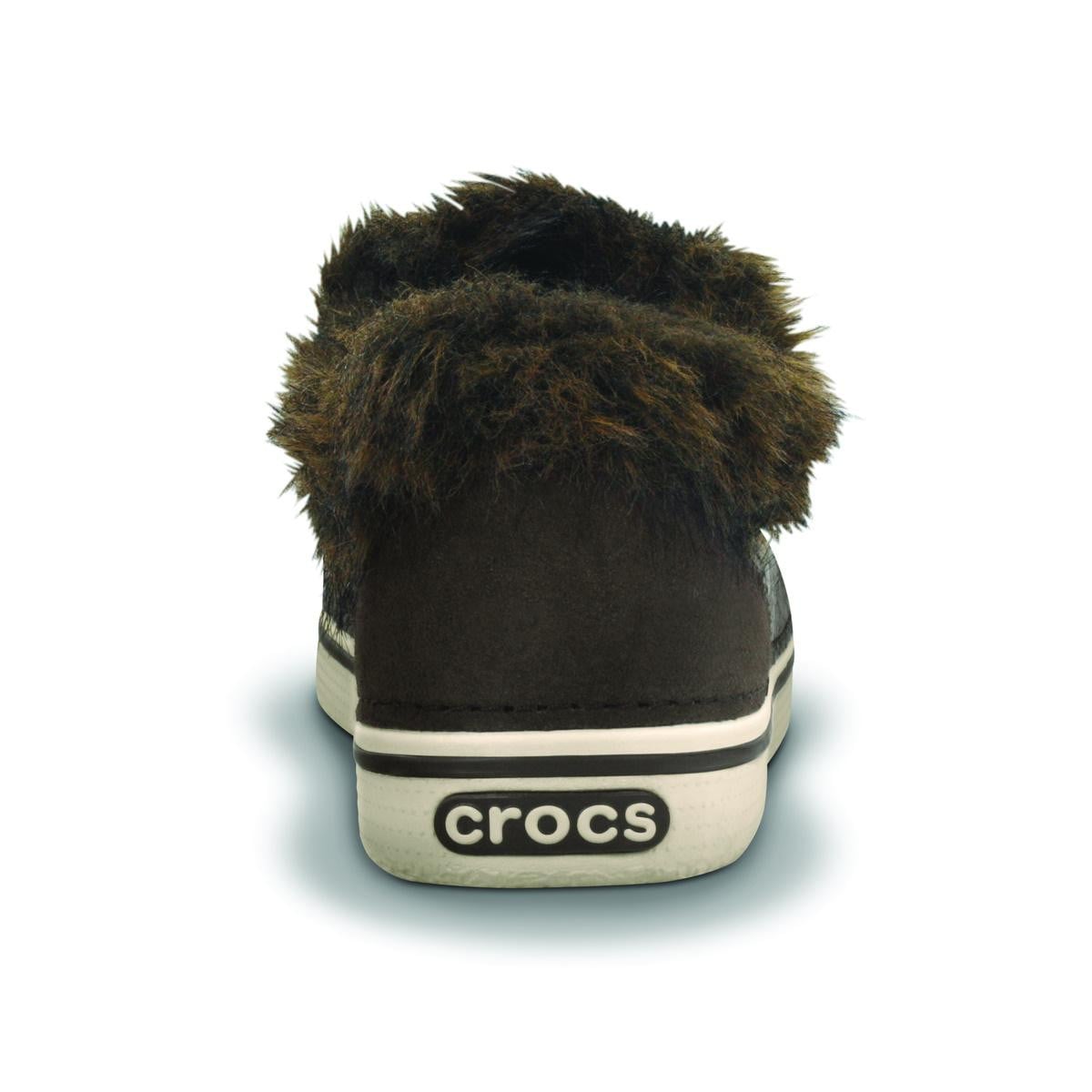 Pantofi Crocs Women's Hover Lace Up Fur Maro - Espresso/Stucco - poza 3