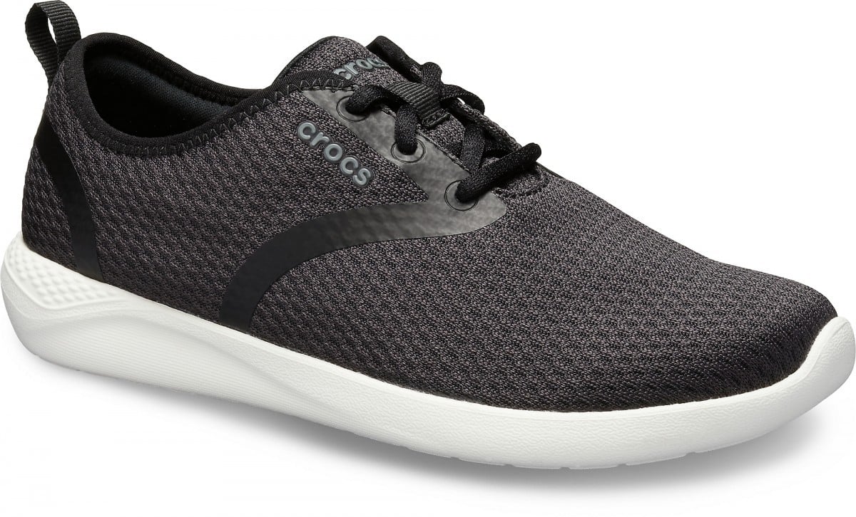 Pantofi Crocs Women's LiteRide Mesh Lace Negru - Black/White - poza 2